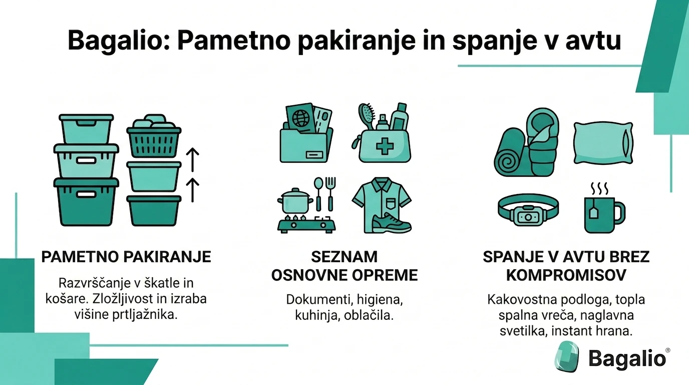 Infografika: kaj spakirati v avto za dopust